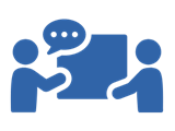 Icon of two people with speech bubble