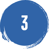 Three in a blue circle