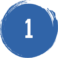 One in a blue circle