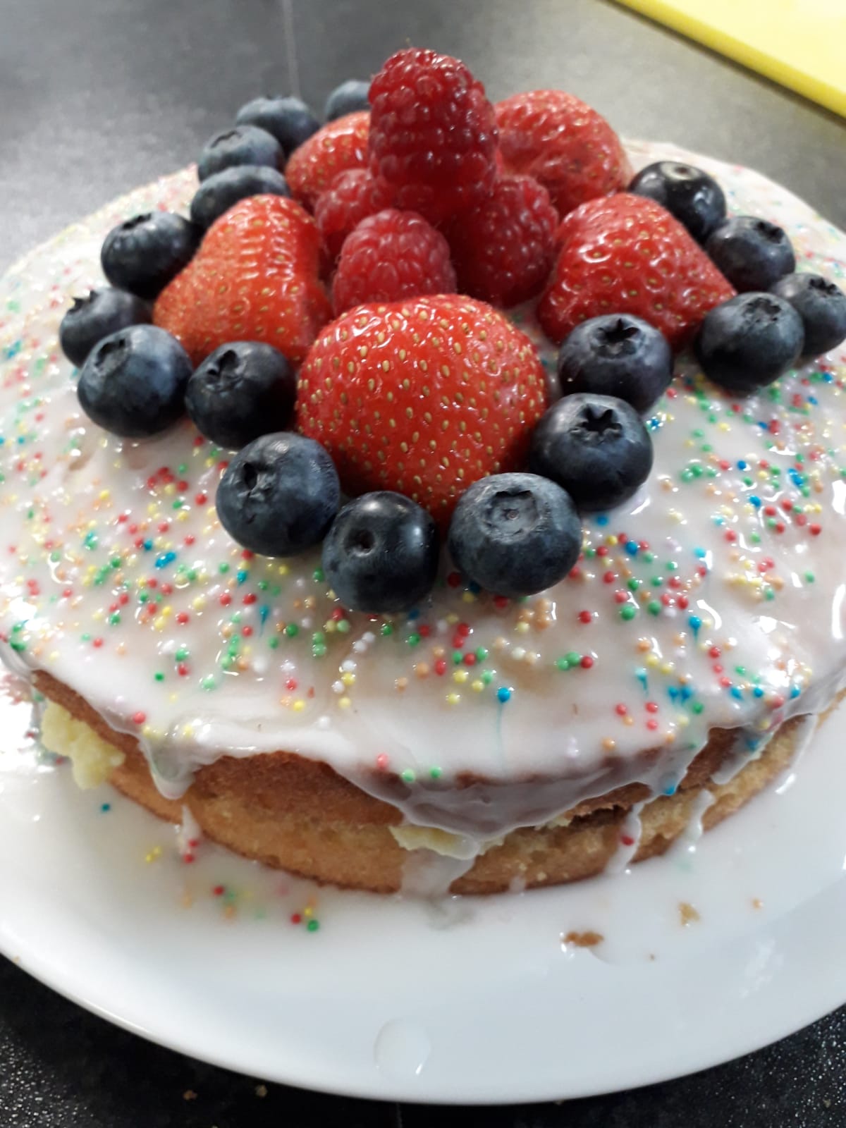 Cake baked by a young person