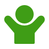 Icon of a person with arms up