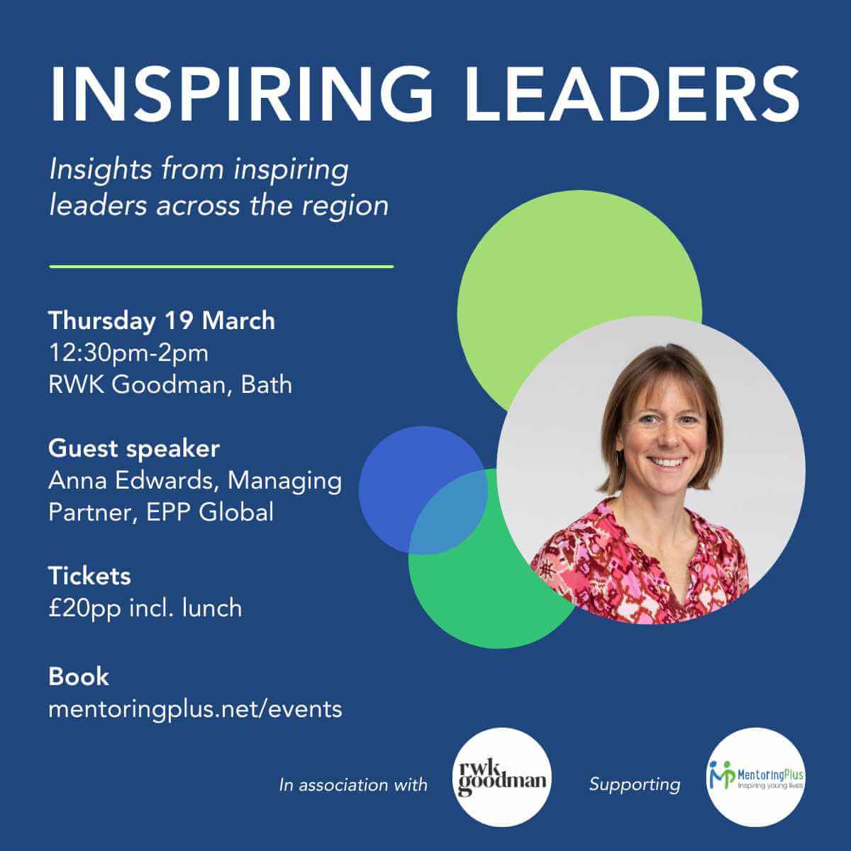 Anna Edwards, Managing Partner at EPP Global, guest speaker at the Inspiring Leaders lunch on Thursday 19 March at RWK Goodman, Bath