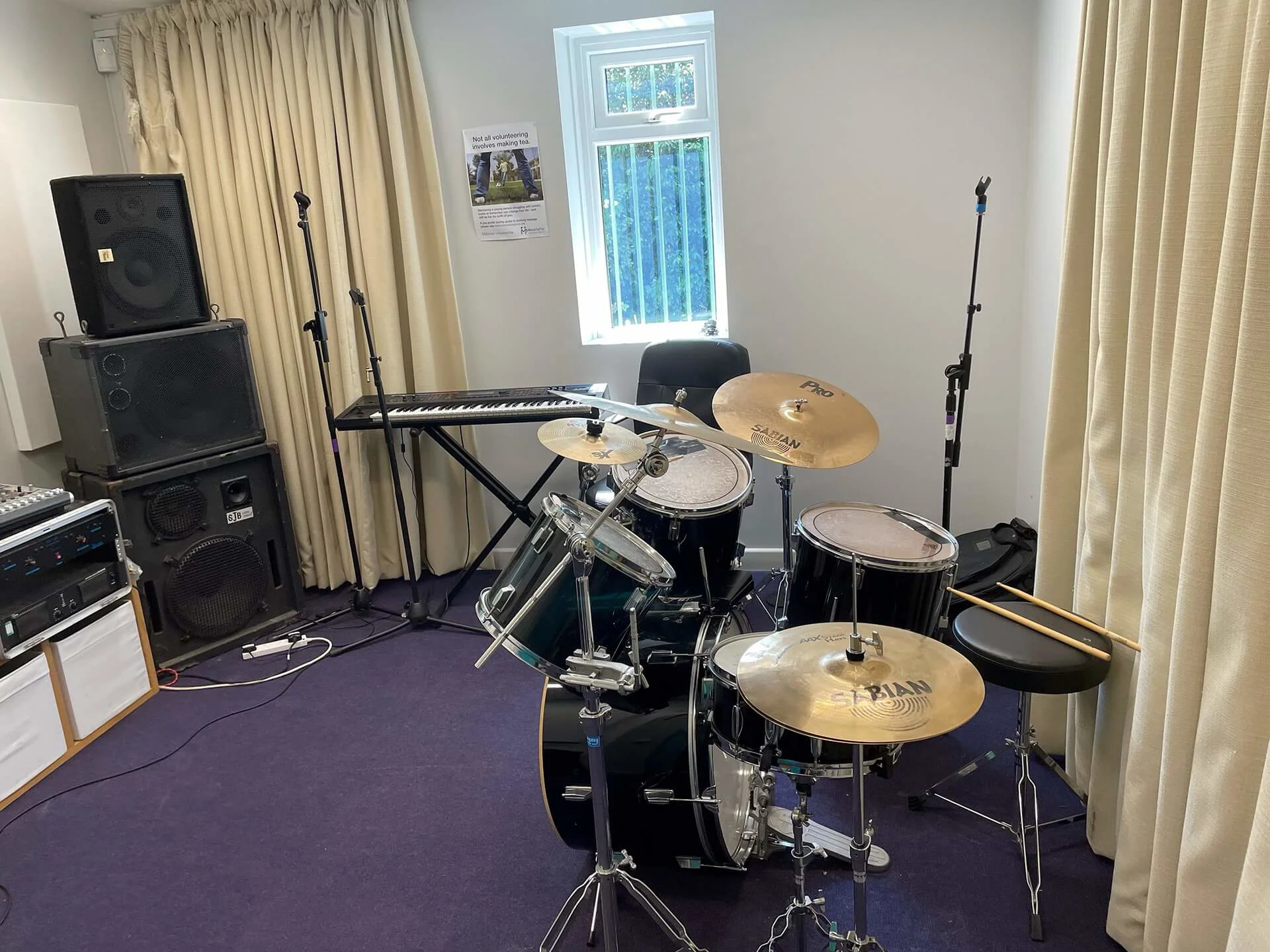 Music studio at Riverside Youth Hub, available for venue hire